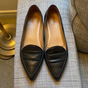 Everlane modern point flats, black leather, size 10